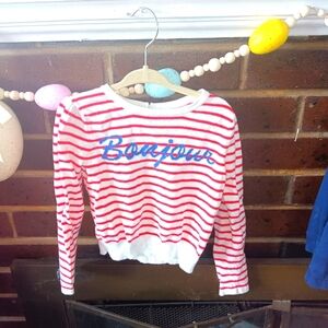 Janie And Jack Striped Bonjour Sweater Girls Sz. 4